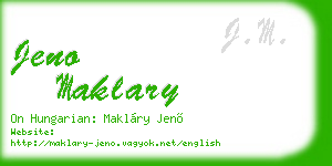 jeno maklary business card